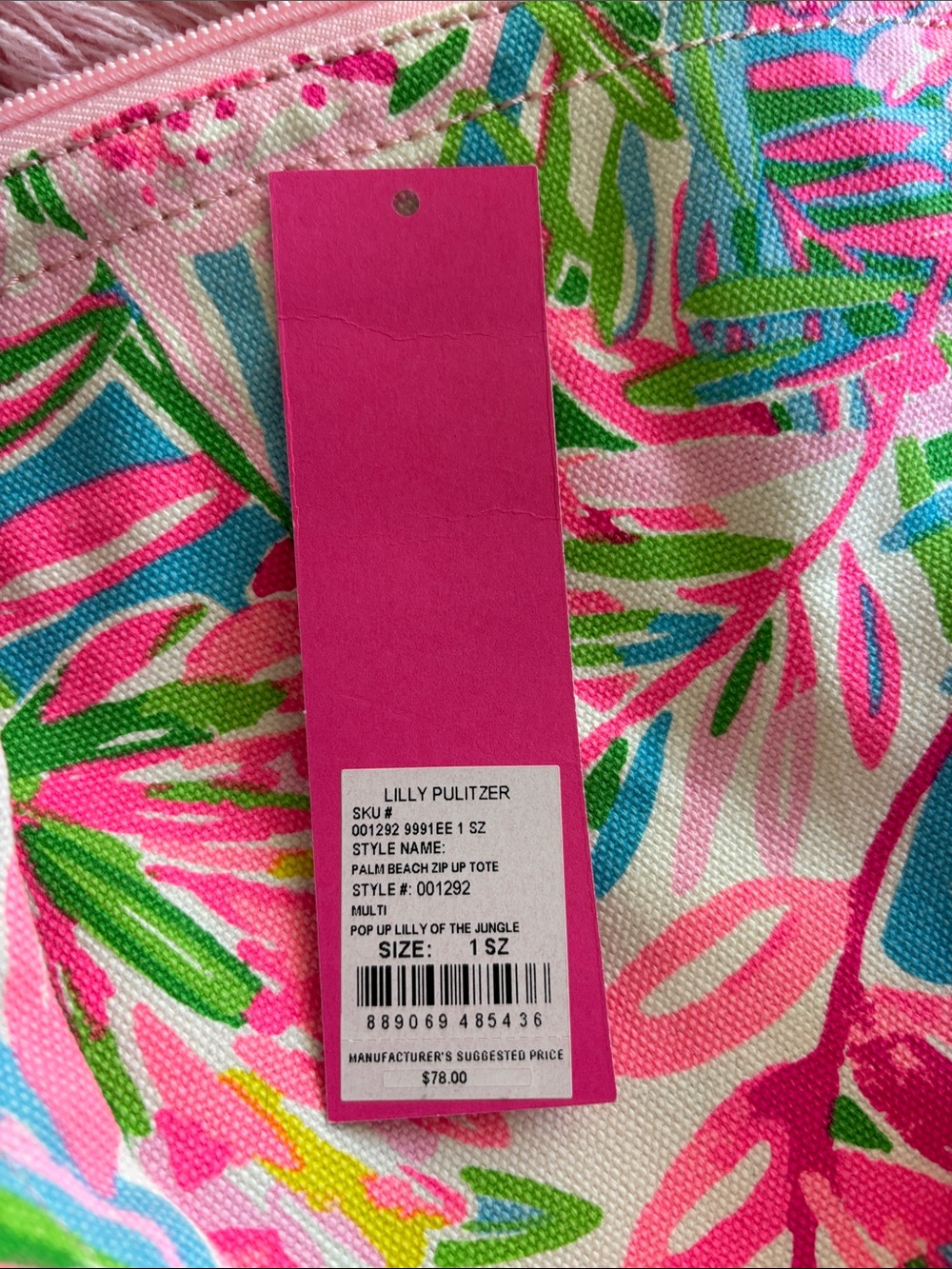 Lilly Pulitzer Palm Beach Zip Up Tote - Picture 5 of 6